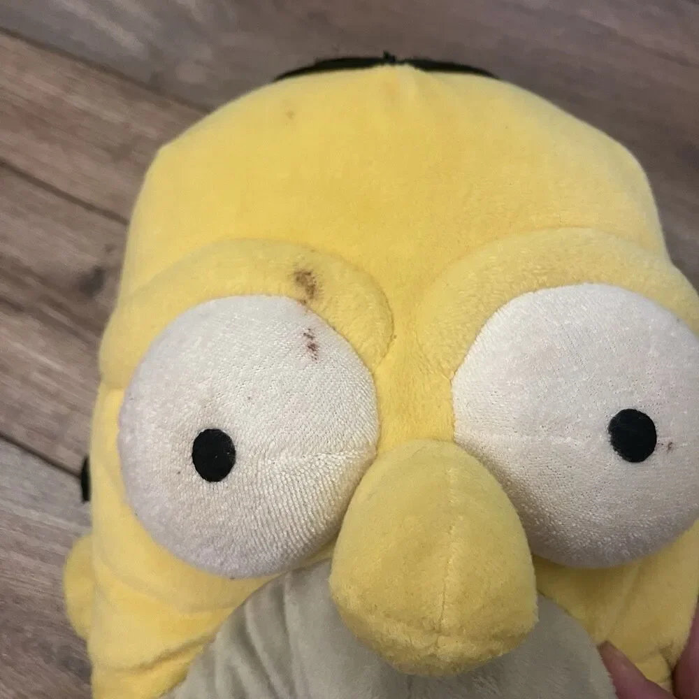 2007 The Simpsons Homer Simpson Yellow Plush Slippers Adult Medium 9-10